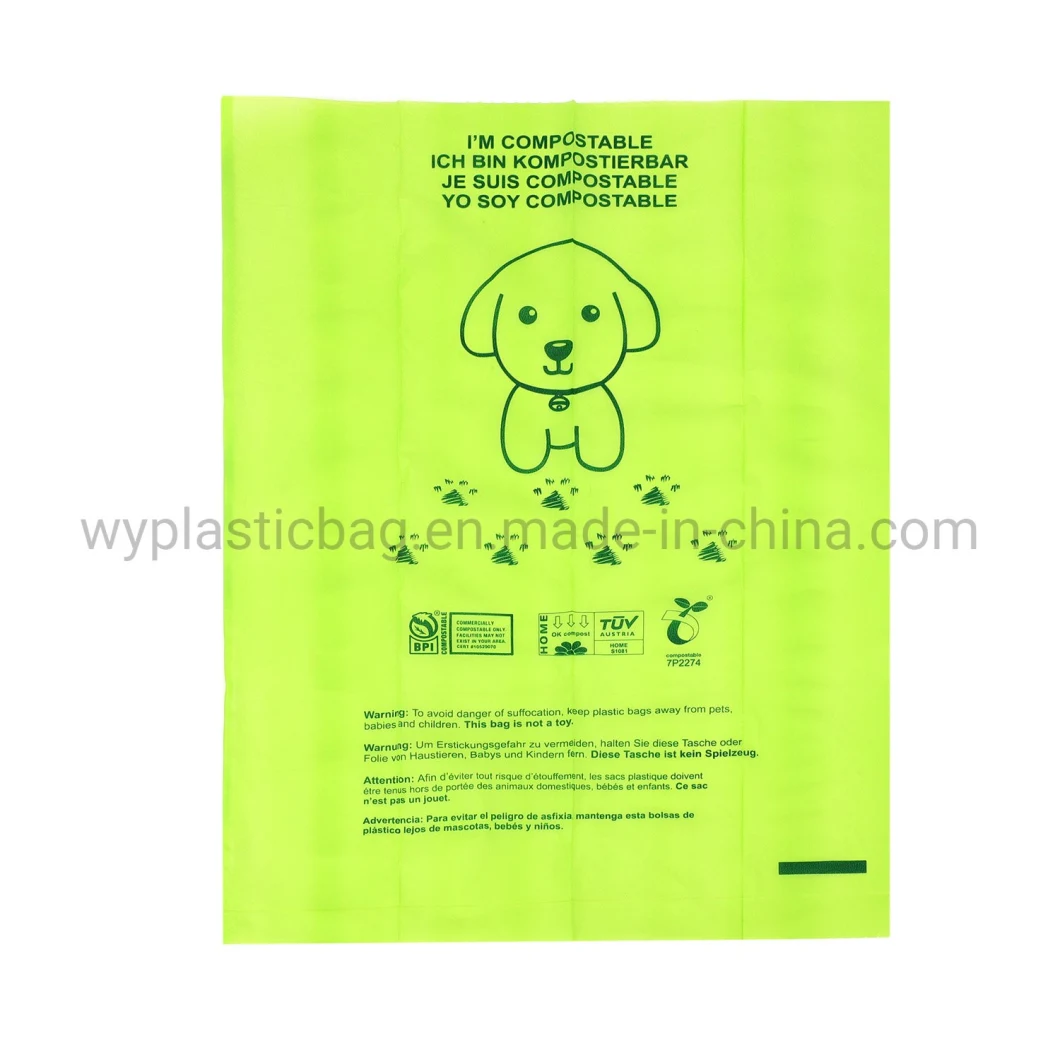 Eco-Friendly Biodegradable Trash Garbage Bag in Roll, Pet Dog Poop Bags, Pets Waste Collection Bag with Customized Size and Logo