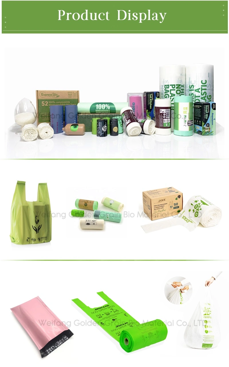 Eco Friendly Compostable Biodegradable Corn Starch /Pbat/PLA T-Shirt Shopping Bags Plastic Bags Ok Compostable Carry Bags